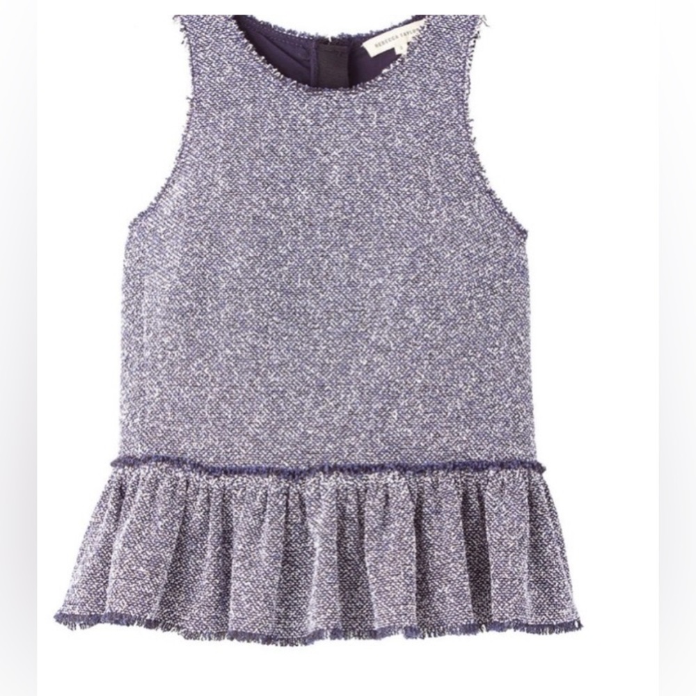 Rebecca Taylor Stretch Tweed Peplum Top NWT Size 12